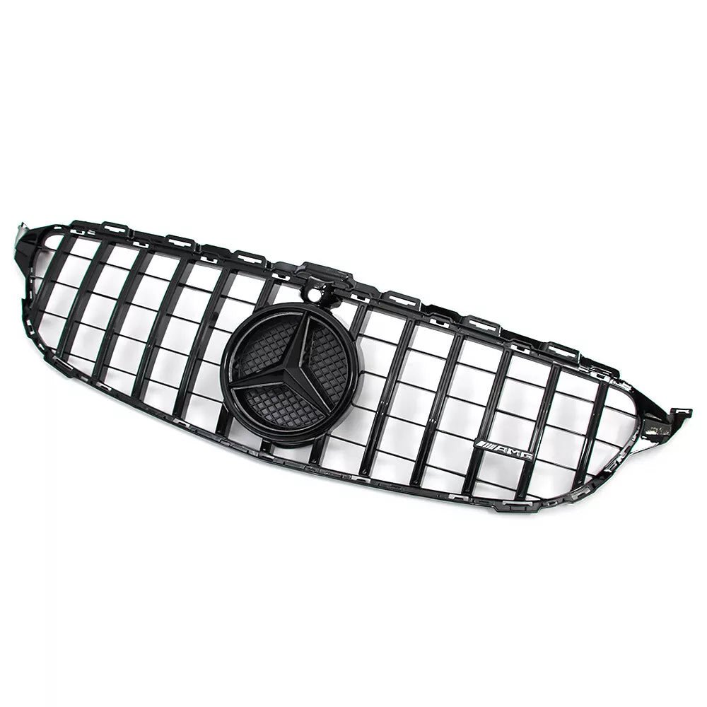 Gloss Black Front Grille w/ LED Logo - Mercedes Benz W205 C43 C250 C300