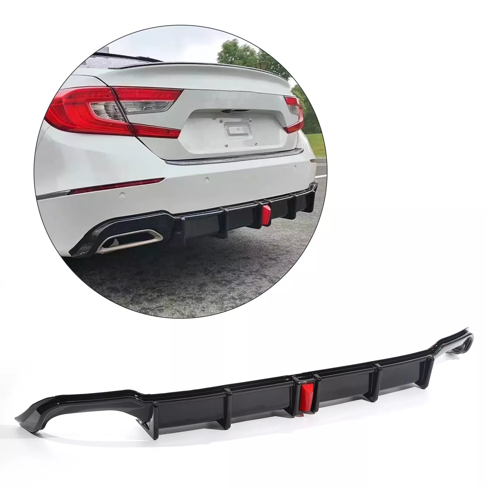 Gloss Black Diffuser W/ LED - Honda Accord 2018-2022