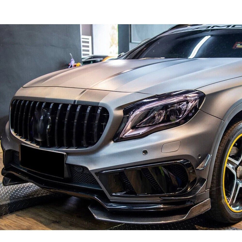 Carbon Fiber Front Bumper Splitter Fins Canard - Mercedes Benz GLA Class GLA 45 AMG 2014-2018