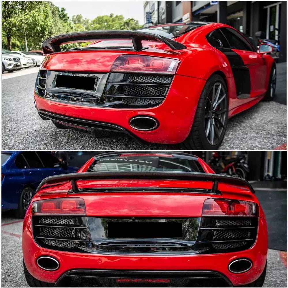 Carbon Fiber Rear Wing w/ Base Panel V2 - Audi R8 GT V8 V10 2008-2015