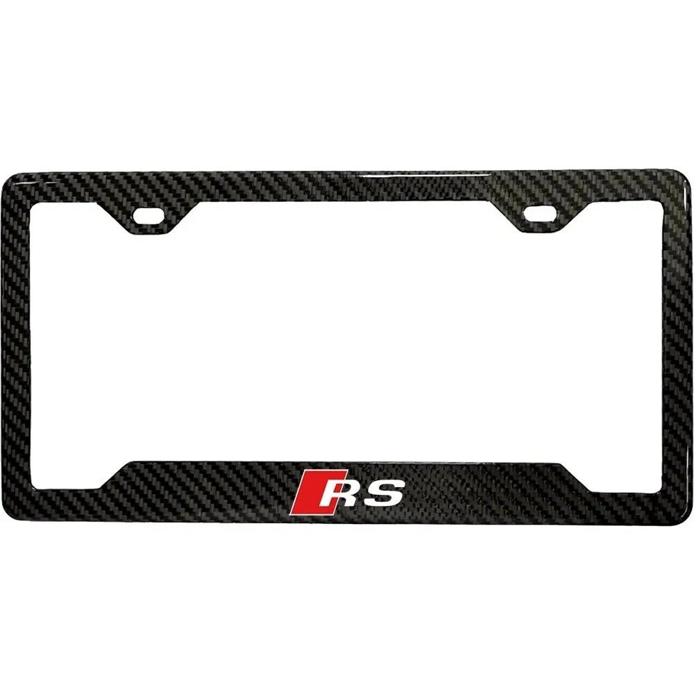 Universal Carbon Fiber "RS" License Plate - Audi