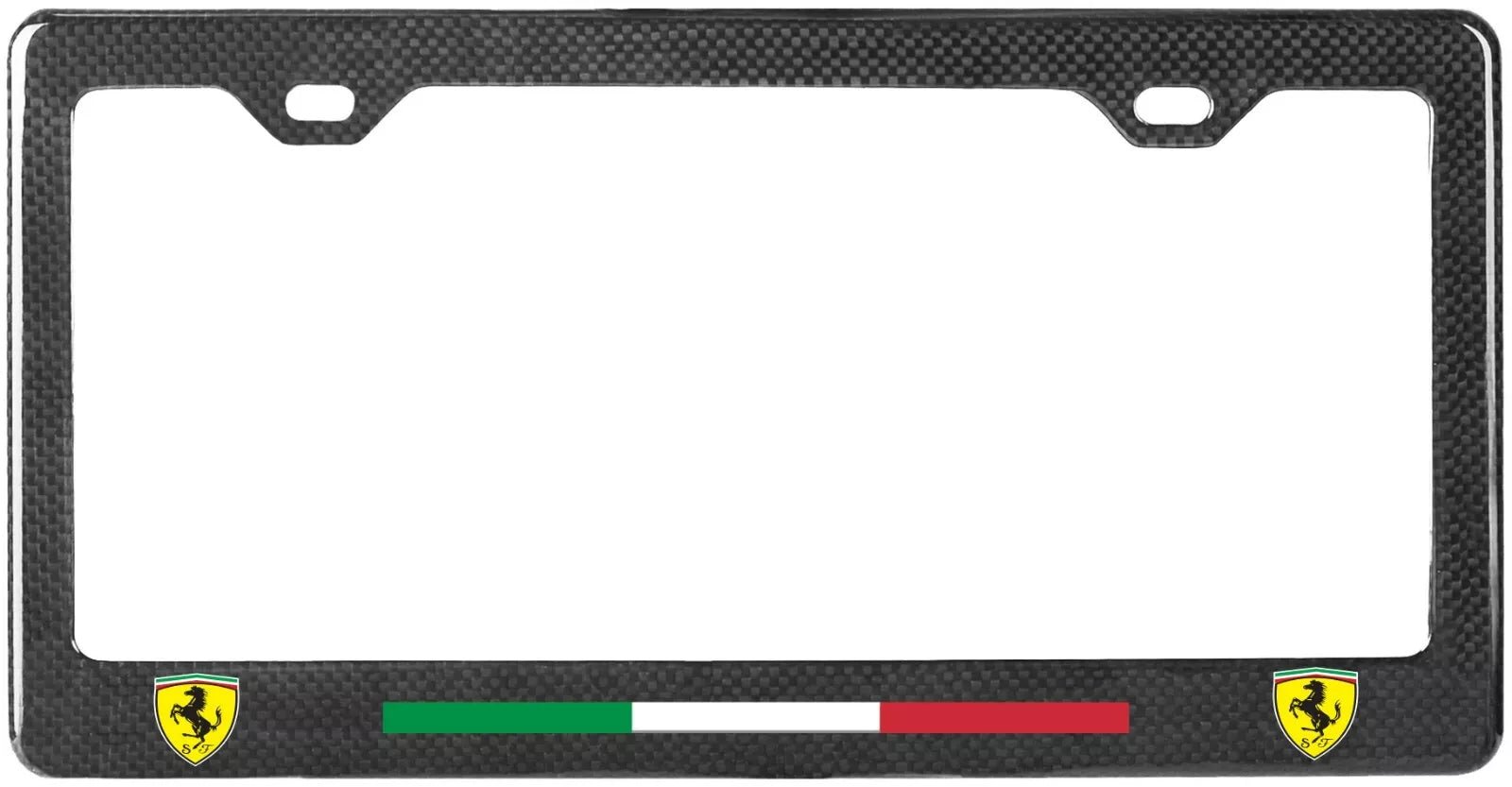 Carbon Fiber License Plate Frame w/stripe - Ferrari