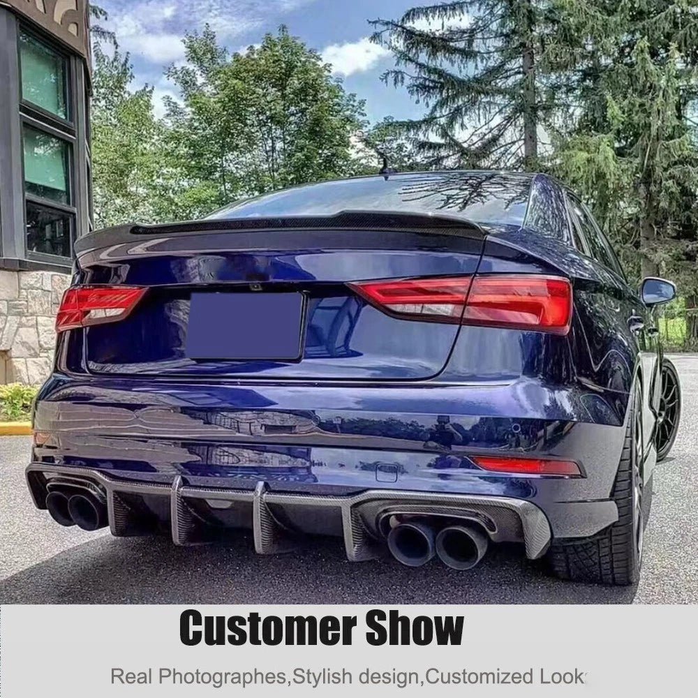 KB Style Carbon Fiber Rear Diffuser - Audi A3 & S3 8V