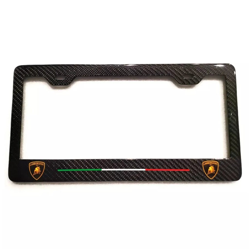 Carbon Fiber License Plate Frame w/ Italy Stripe - Lamborghini