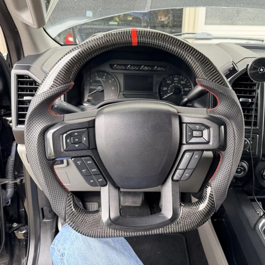 Carbon Fiber Sport Steering Wheel - 2015-2020 Ford F250 F350