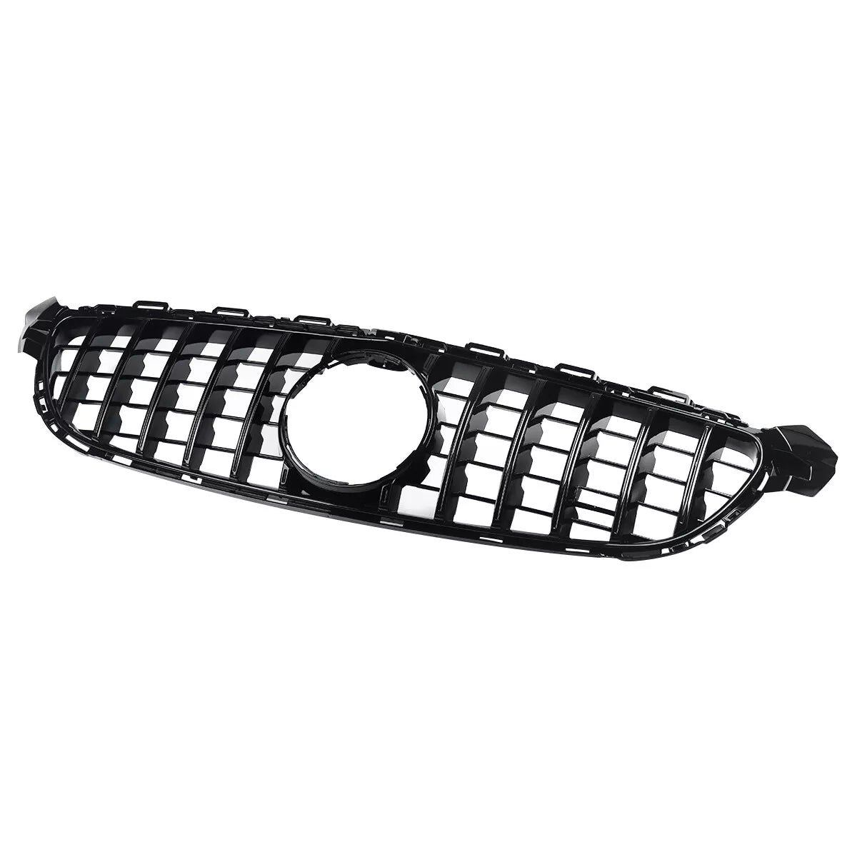 Gloss Black GT R Grille Grill For Mercedes-Benz W205 C63 C63S AMG 2015-2018