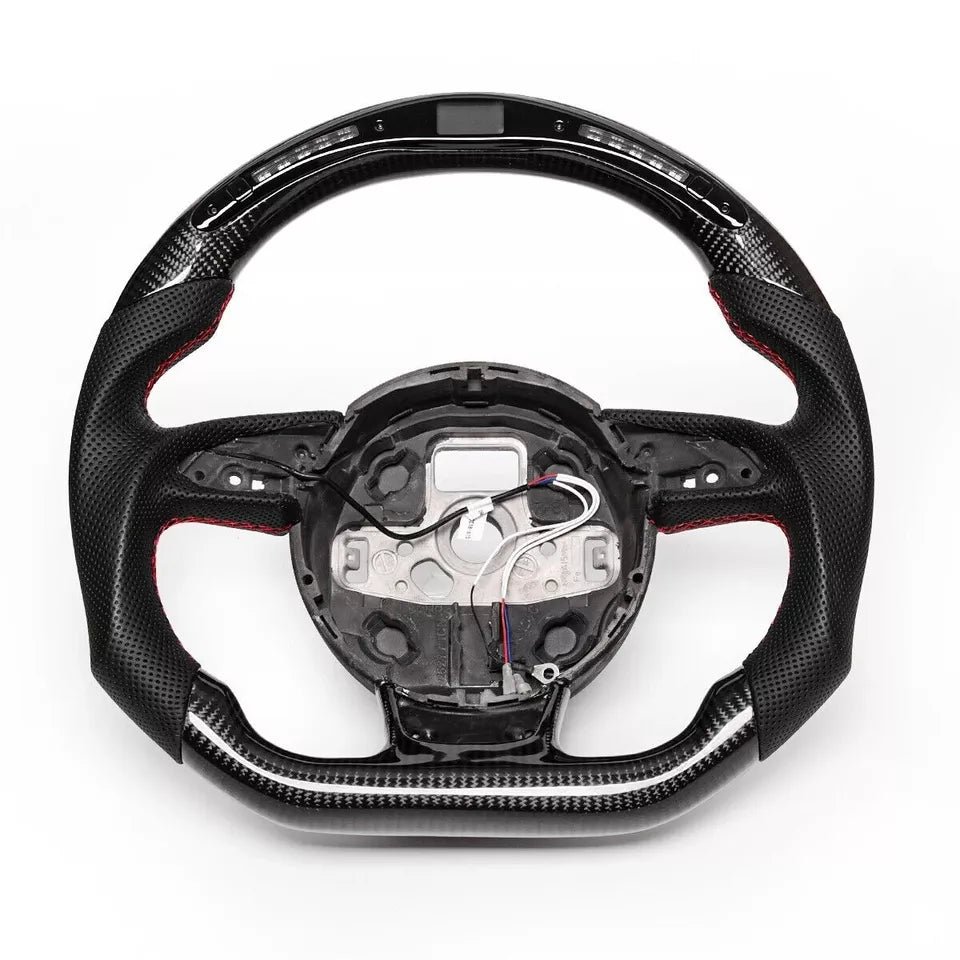 Carbon Fiber Steering Wheel w/ LED & Flat Bottom - Audi 2012-2016