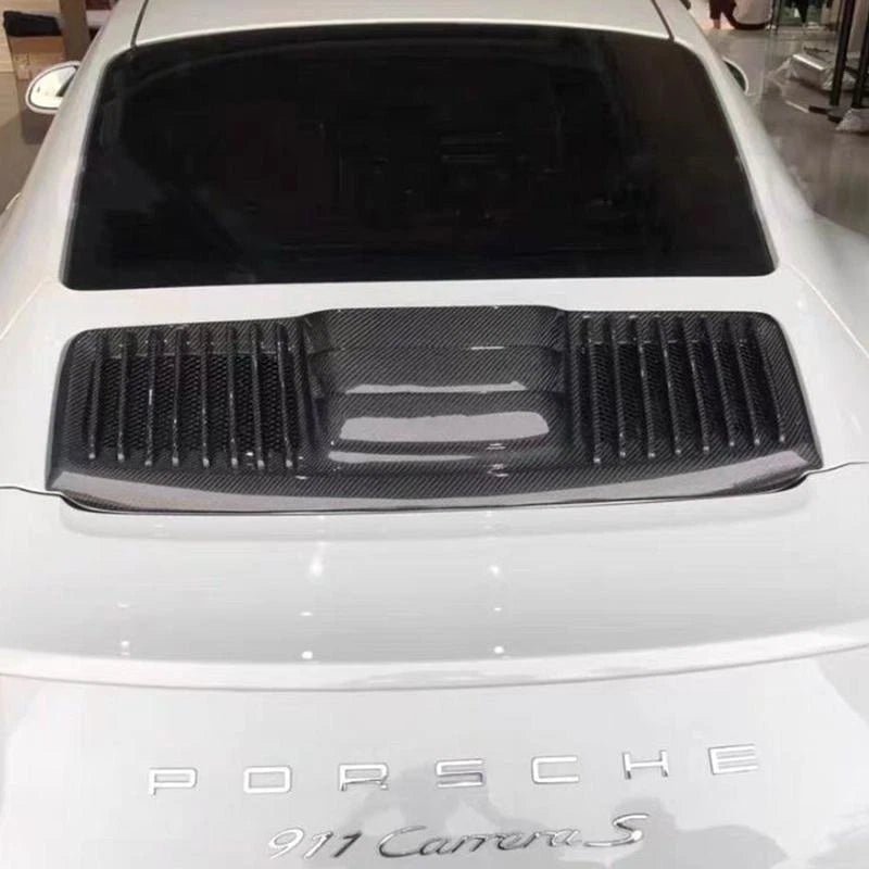 Carbon Fiber T Style Engine Cover Trunk Vent - 2013-2015 Porsche 911 Carrera 991.1