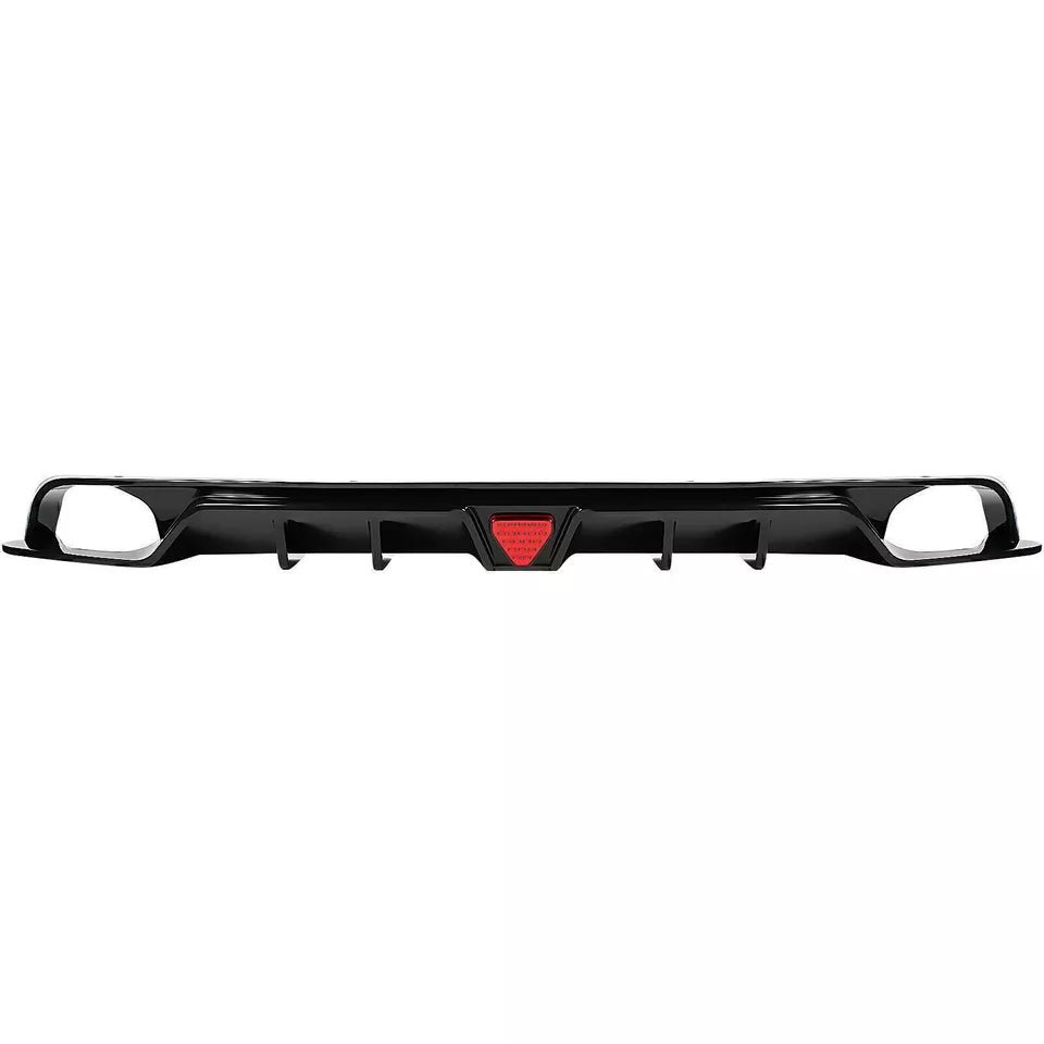 GLOSS BLACK REAR DIFFUSER W/ LED LIGHT - HONDA CIVIC 2022-2024