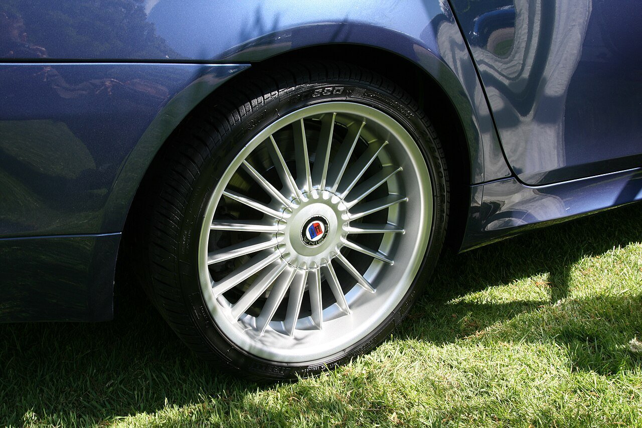Real photograph of a BMW Alpina alloy wheel
