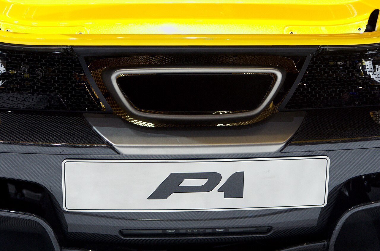 Real photograph of the center exhaust outlet on a McLaren P1