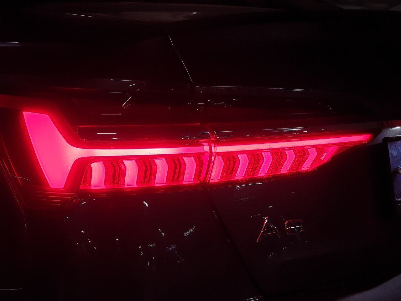 Real photograph of the rear lamp area on an Audi A6 C8
